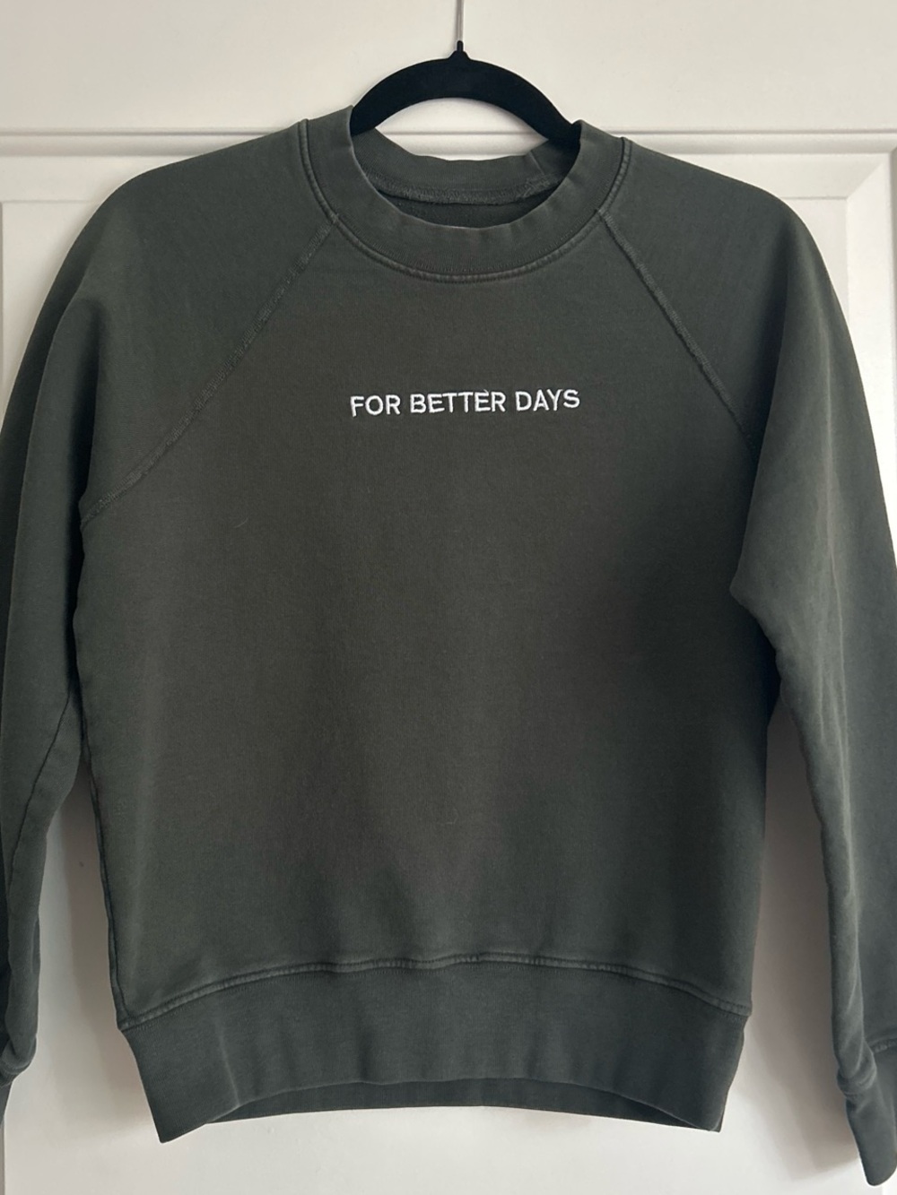 For Better Days Olive Crewneck Sweatshirt